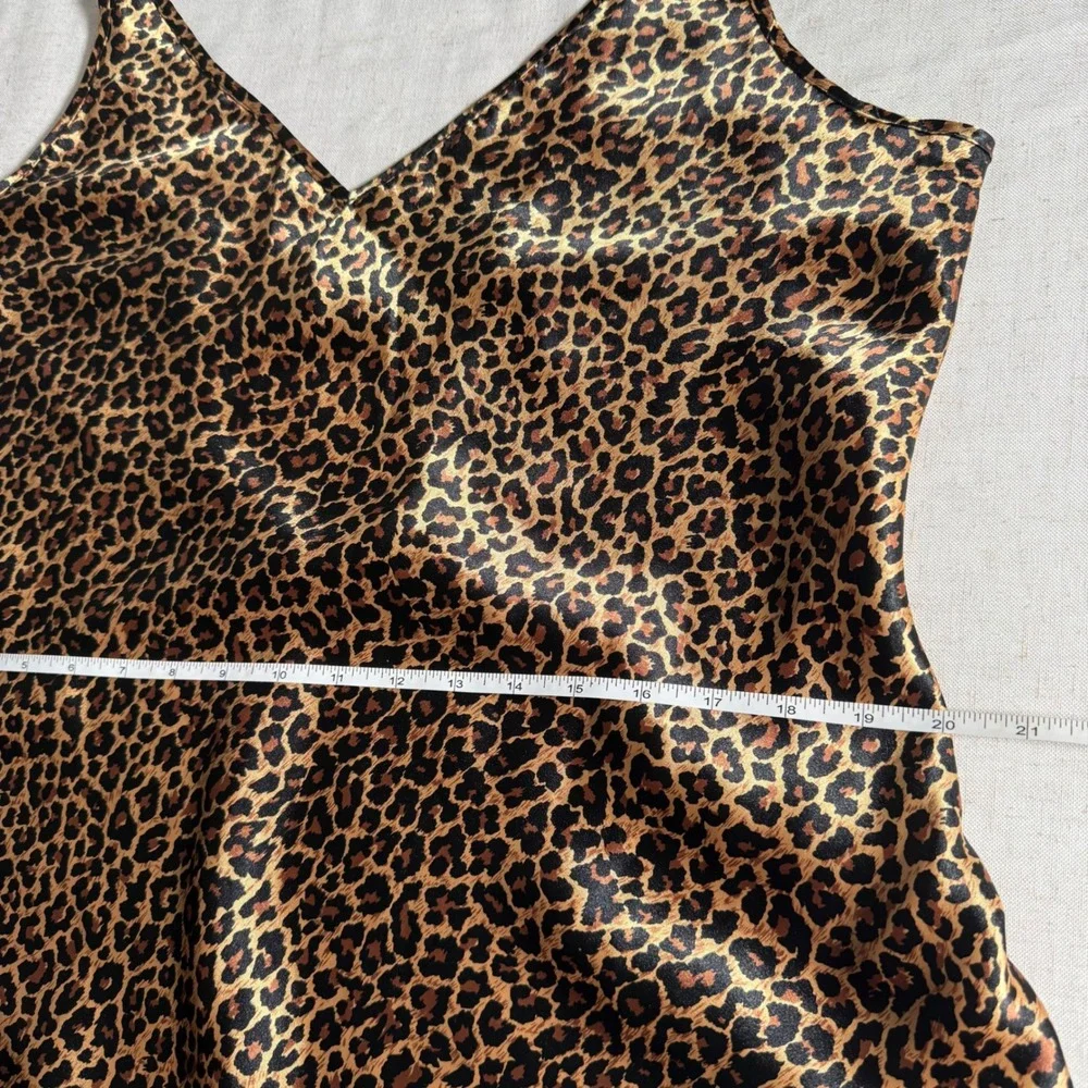 Vintage Sophia by Delicates 90s Leopard Satin Slip Dress Mob Wife Low Back Large - Picture 13 of 14